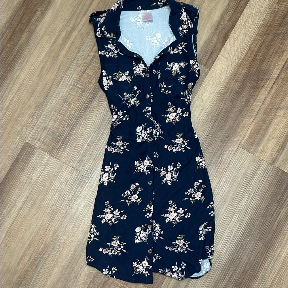 No Boundaries Floral Navy Dress